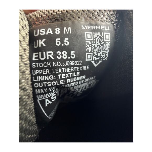 Merrell Siren Safety Work Shoe Women's 8 M Alloy Toe EH Leather Brindle J099322 - Picture 8 of 12